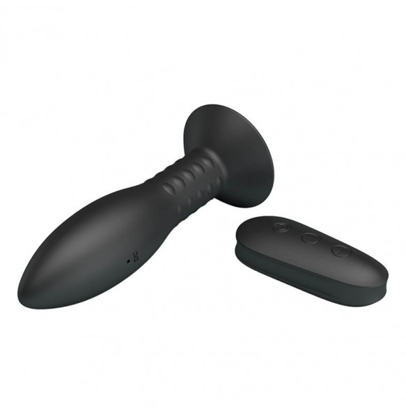 MR PLAY - Remote-Controlled Rotation Beads Anal Plug (Chargeable - Black)